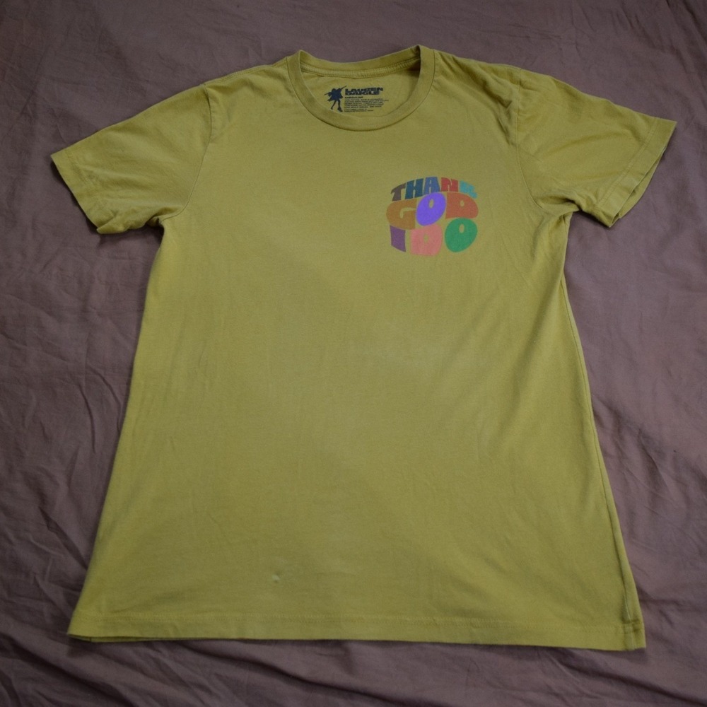 Lauren Daigle Thank God I Do Graphic Tee Mustard Yellow Cotton Shirt Medium